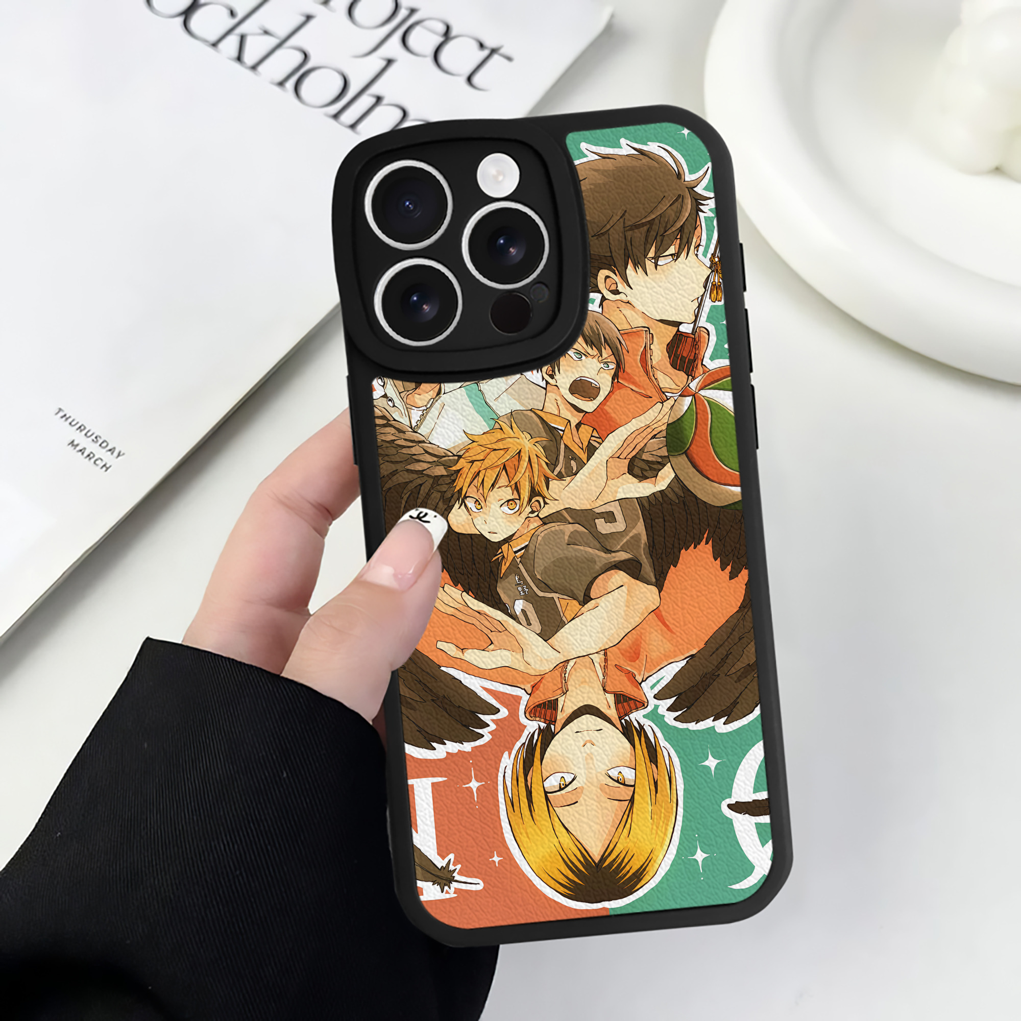 （画像用） ハイキュー!! Haikyu!! 【iPhone 16シリーズ対応】シリコンスマホケース（レザー調） 材質：シリコン
